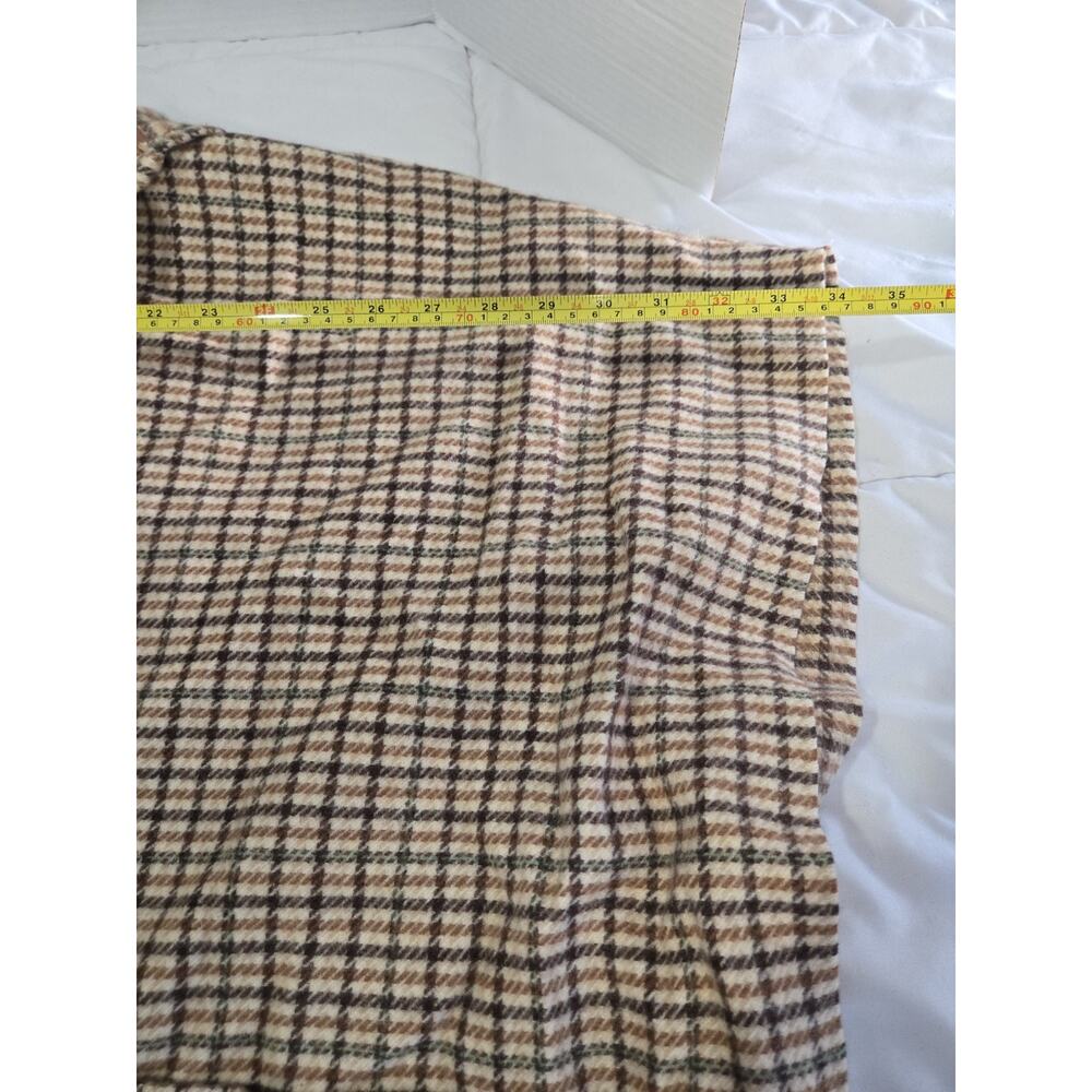 New Aerie Plaid Poncho Cape Shawl Fringe Hoodie Checker Closure Brown OS Pockets - Picture 7 of 7